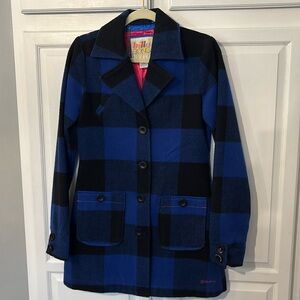 Billabong Wool Winter coat. Size Medium Blue/black.